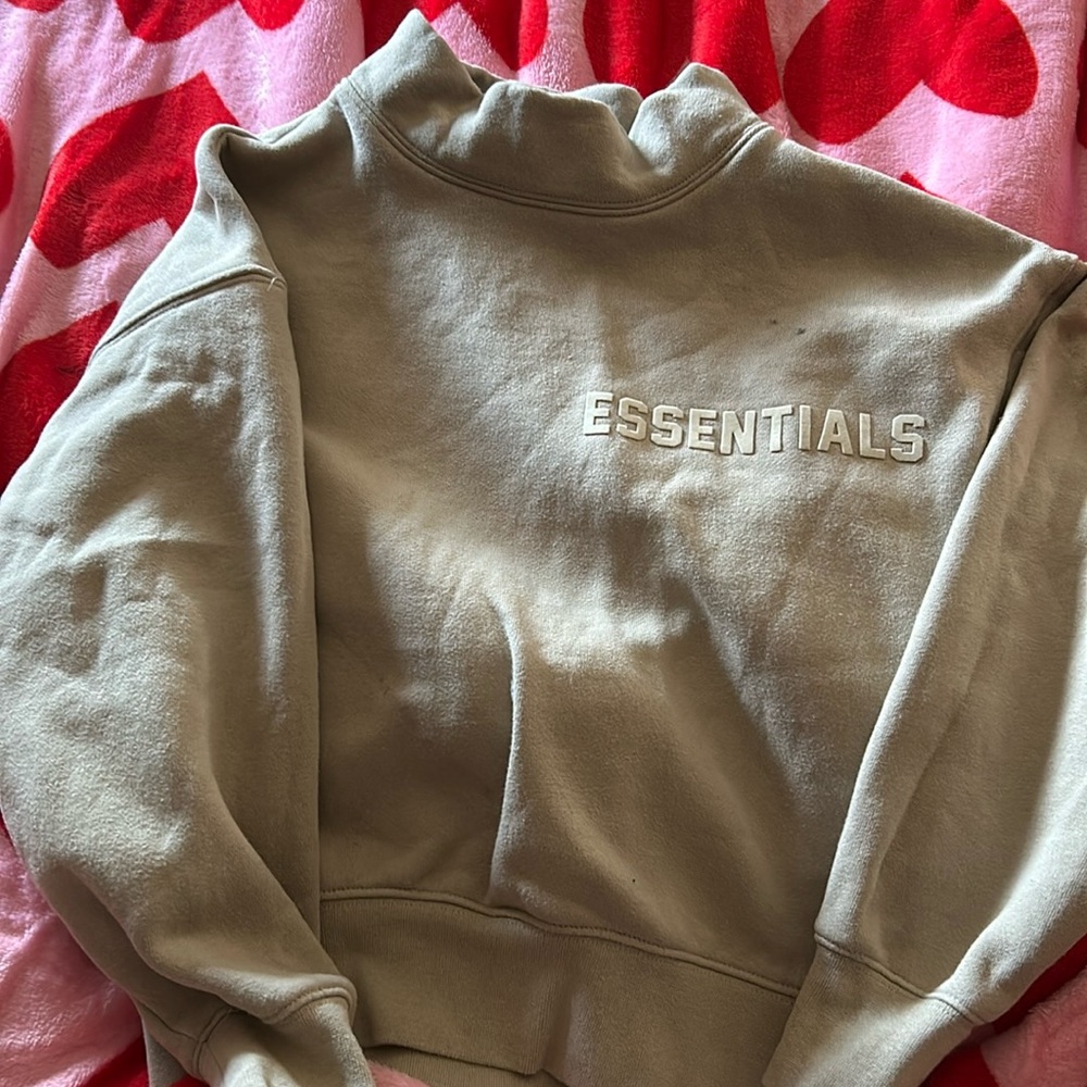 Essentials fear of god track suit mock neck sweater with nylon pants